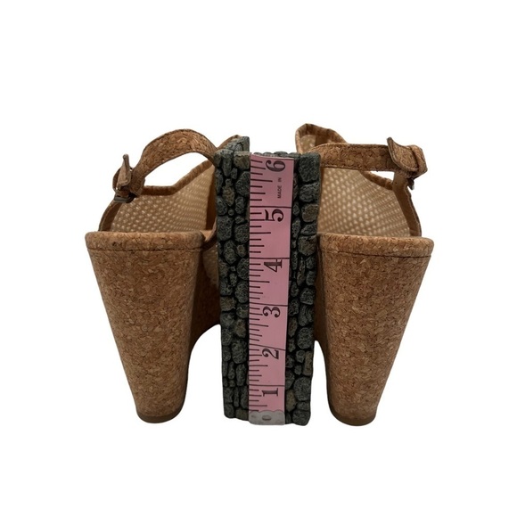 Splendid Tan Cork Mesh Platform Wedge Espadrille Sandals Size 9 Women’s - Picture 8 of 8